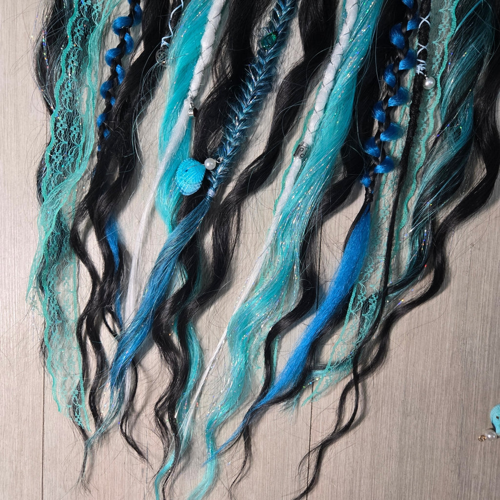 Midnight Cancer Wavy Dread Bobble 24 Inch Synthetic Hair Tie - Rockinredfox