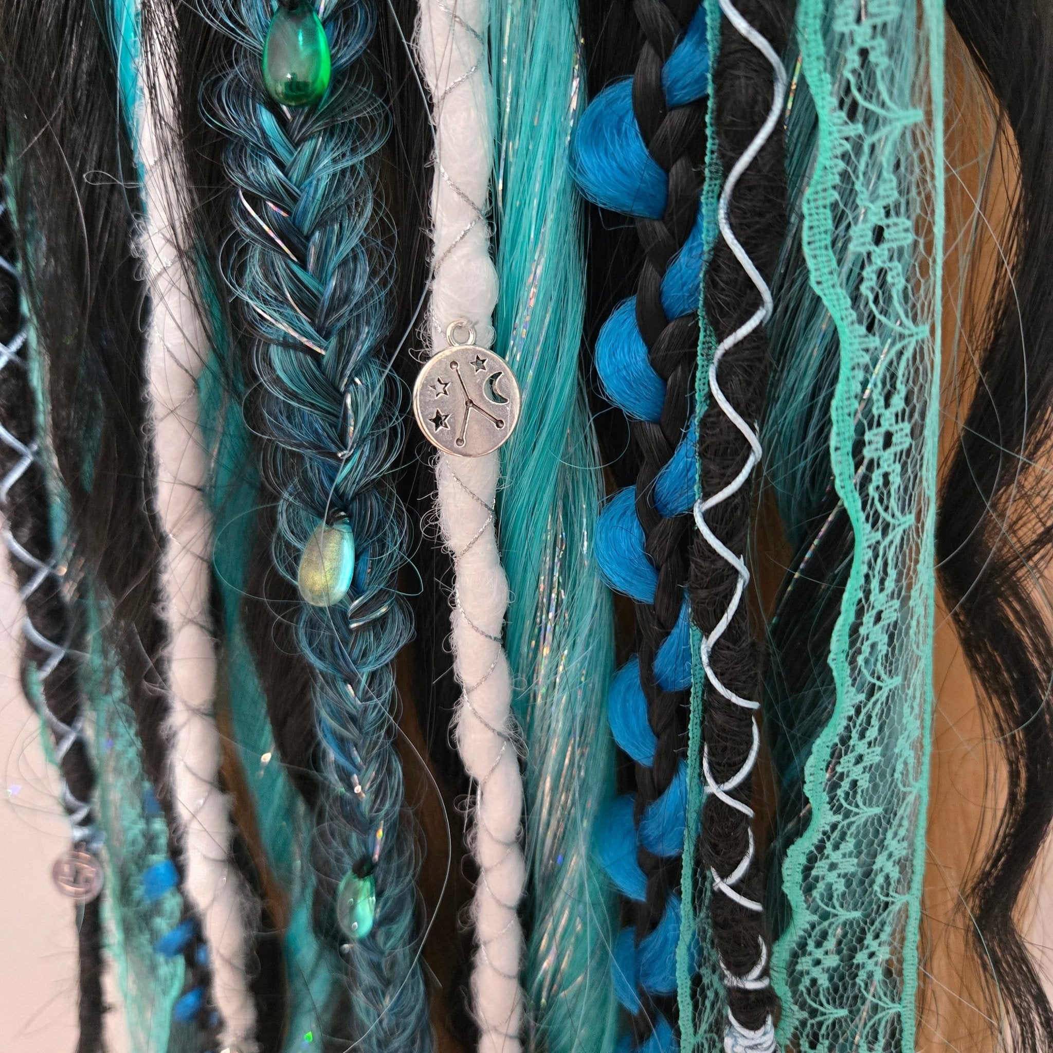 Midnight Cancer Wavy Dread Bobble 24 Inch Synthetic Hair Tie - Rockinredfox