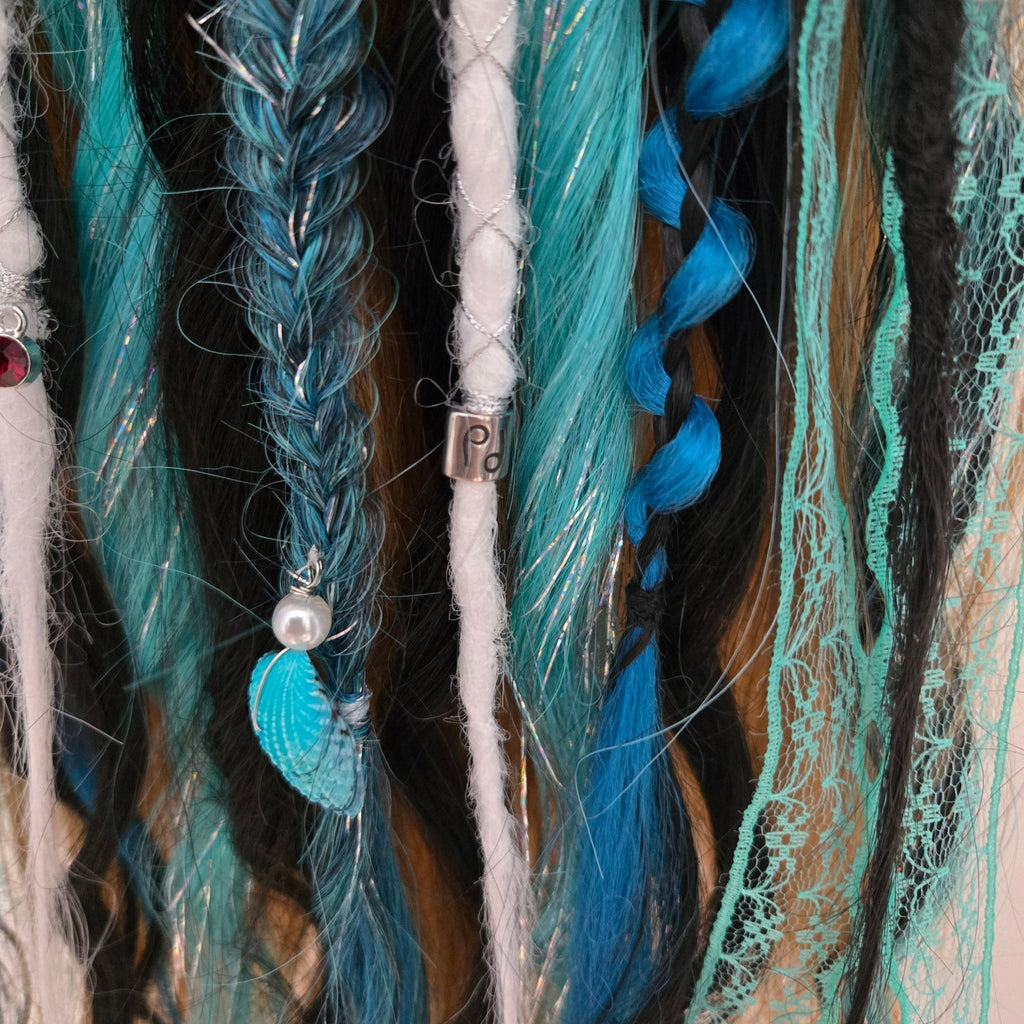 Midnight Cancer Wavy Dread Bobble 24 Inch Synthetic Hair Tie - Rockinredfox