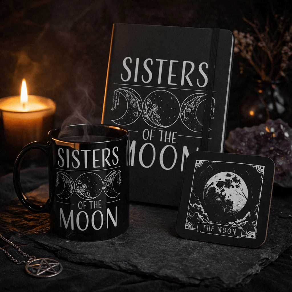 Moon Gift Set – Mug, Notebook & Coaster - Rockinredfox