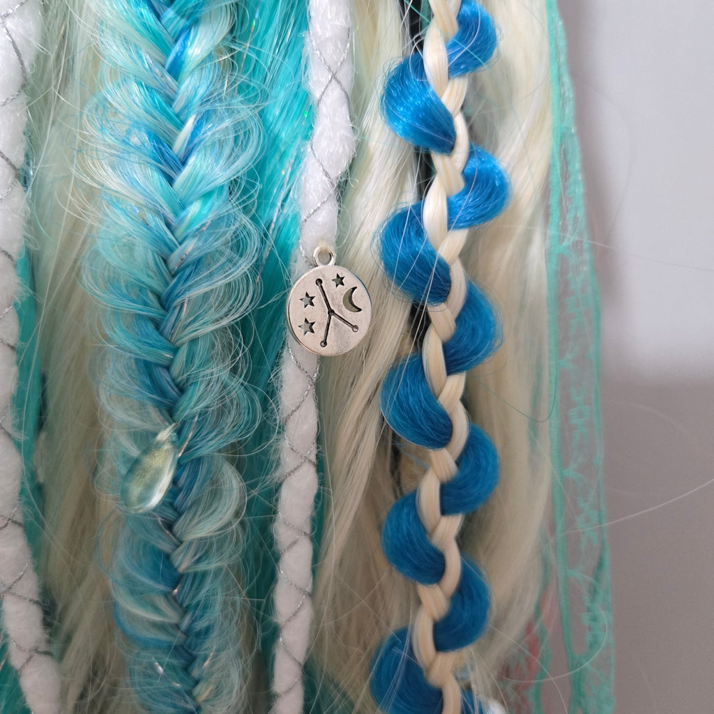 Moonlit Cancer Wavy Dread Bobble 24 Inch Synthetic Hair Tie - Rockinredfox