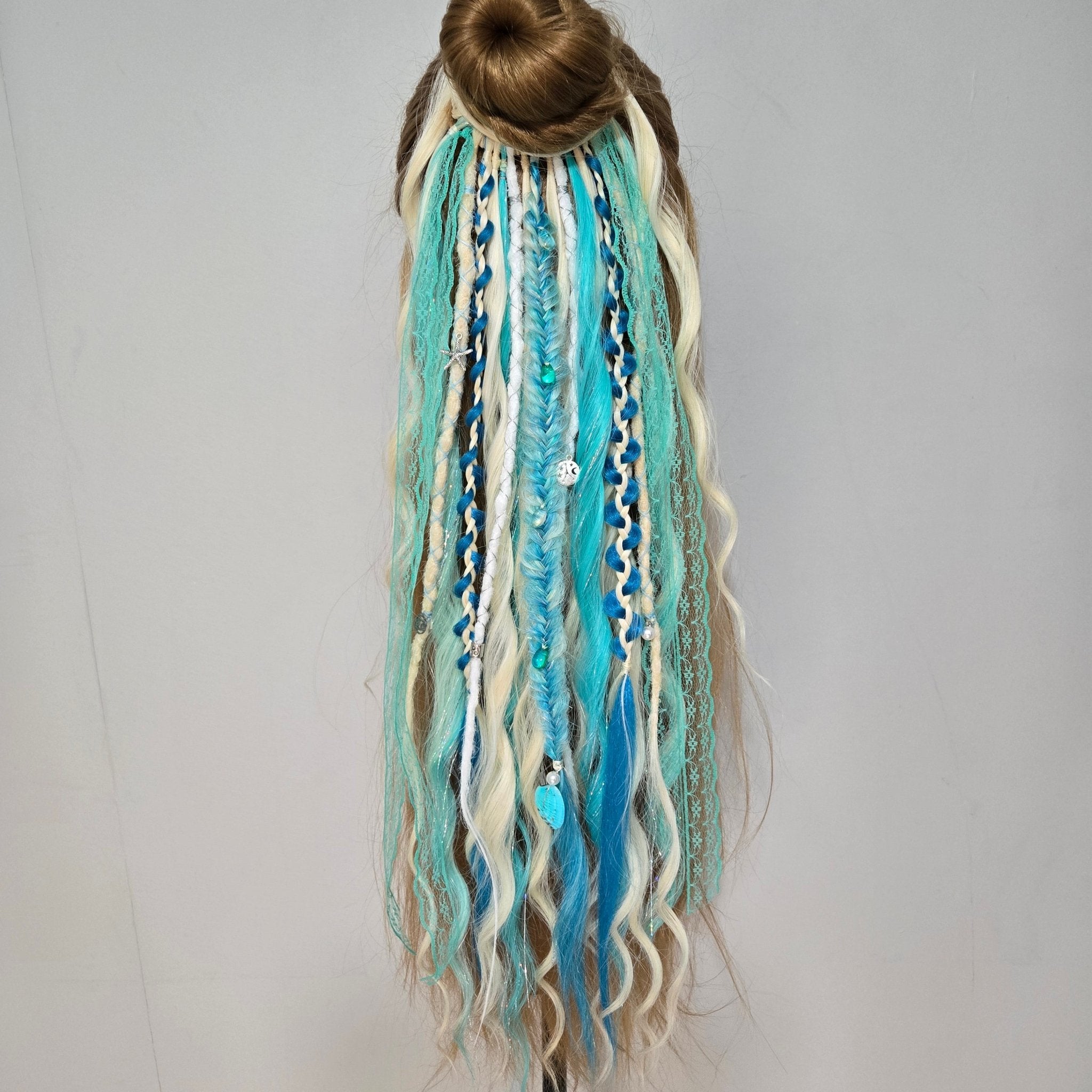 Moonlit Cancer Wavy Dread Bobble 24 Inch Synthetic Hair Tie - Rockinredfox