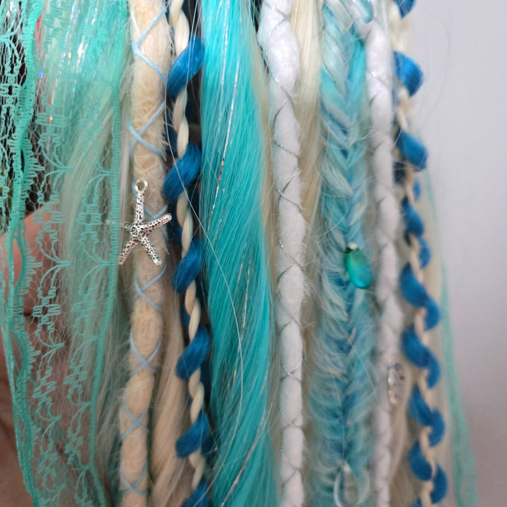Moonlit Cancer Wavy Dread Bobble 24 Inch Synthetic Hair Tie - Rockinredfox