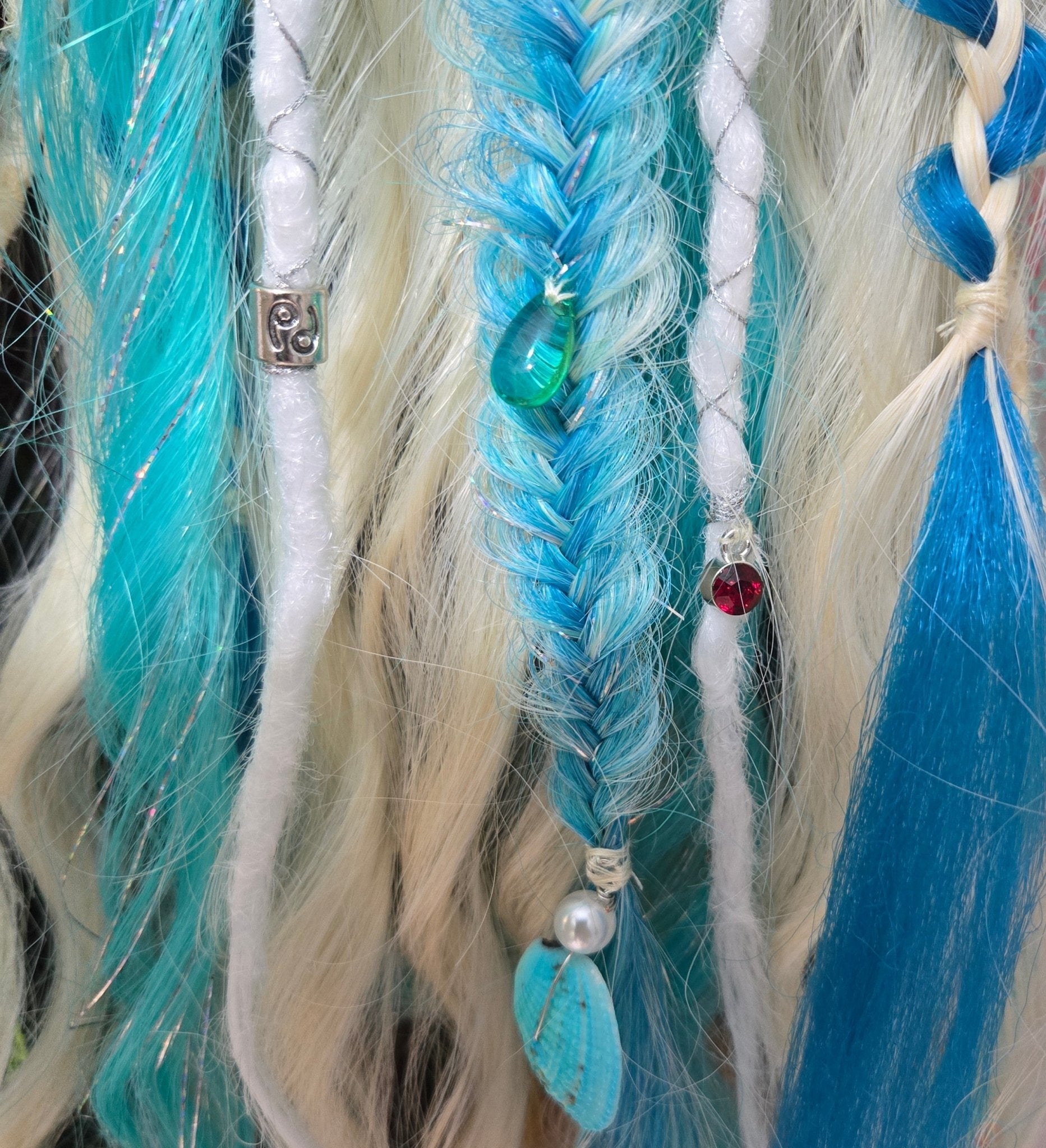 Moonlit Cancer Wavy Dread Bobble 24 Inch Synthetic Hair Tie - Rockinredfox