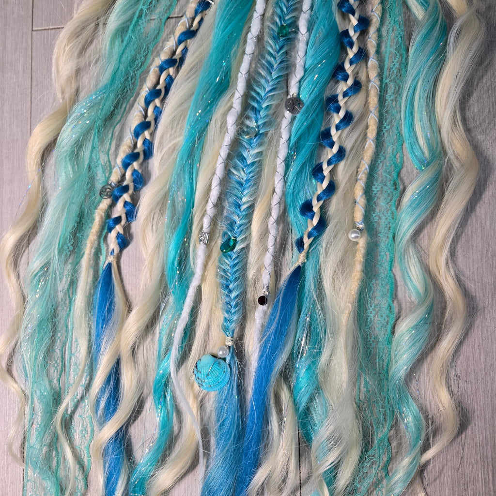 Moonlit Cancer Wavy Dread Bobble 24 Inch Synthetic Hair Tie - Rockinredfox