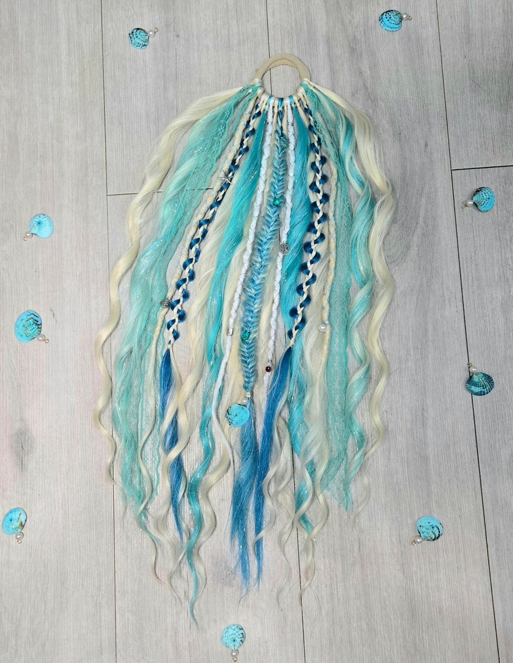 Moonlit Cancer Wavy Dread Bobble 24 Inch Synthetic Hair Tie - Rockinredfox