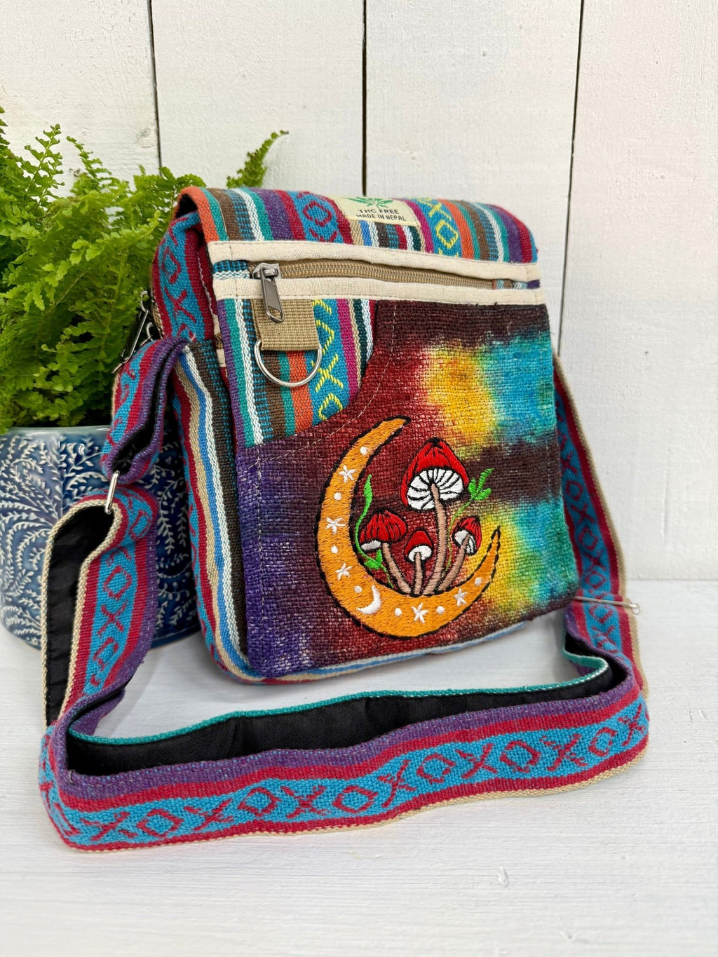 Mushroom Embroidered Shoulder Bag - Rockinredfox