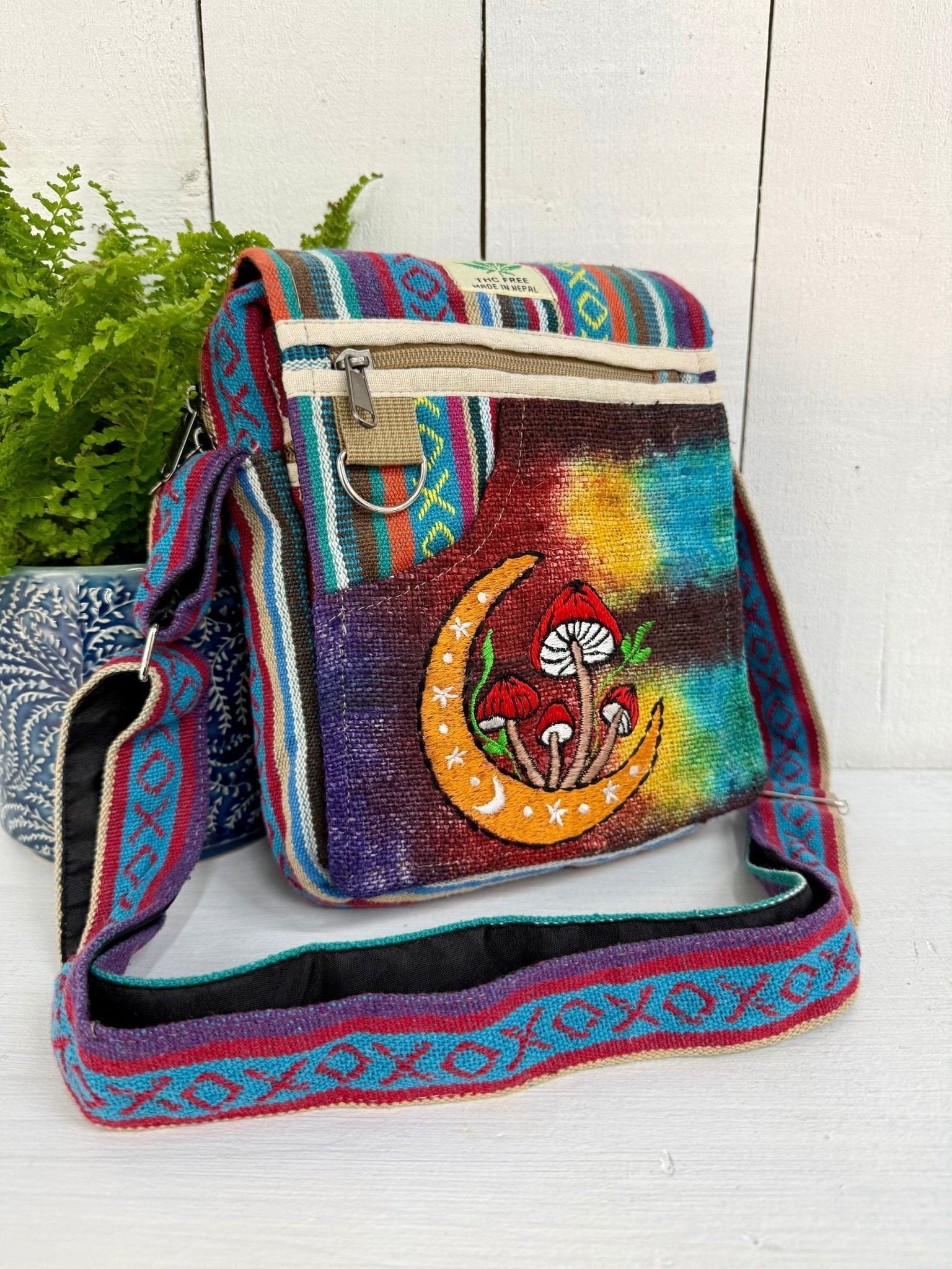 Mushroom Embroidered Shoulder Bag - Rockinredfox