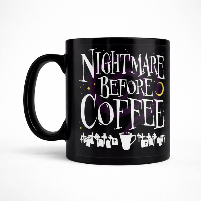 Nightmare Before Coffee Mug – Gothic Black Witchy Coffee Cup - Rockinredfox