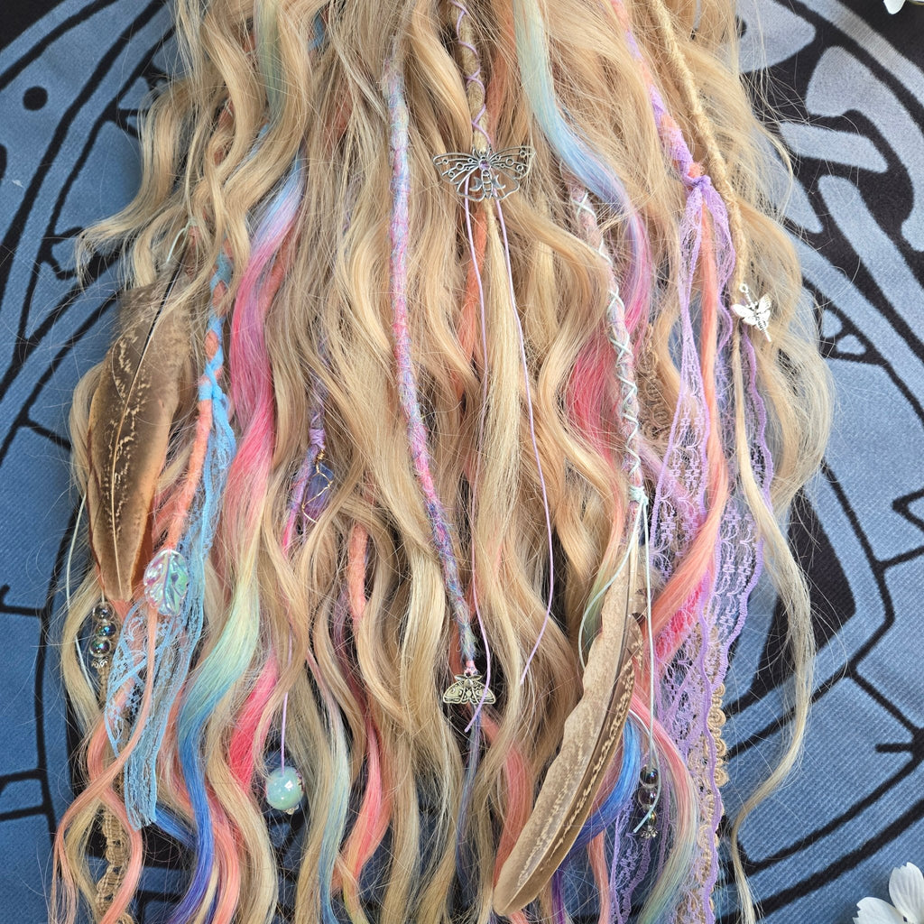 Pastel Fae Claw Clip Hair Set 26 Inch Synthetic Hair Piece - Rockinredfox