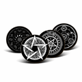 Pentagram 4 Piece Gothic Cork Backed Coaster Set - Rockinredfox