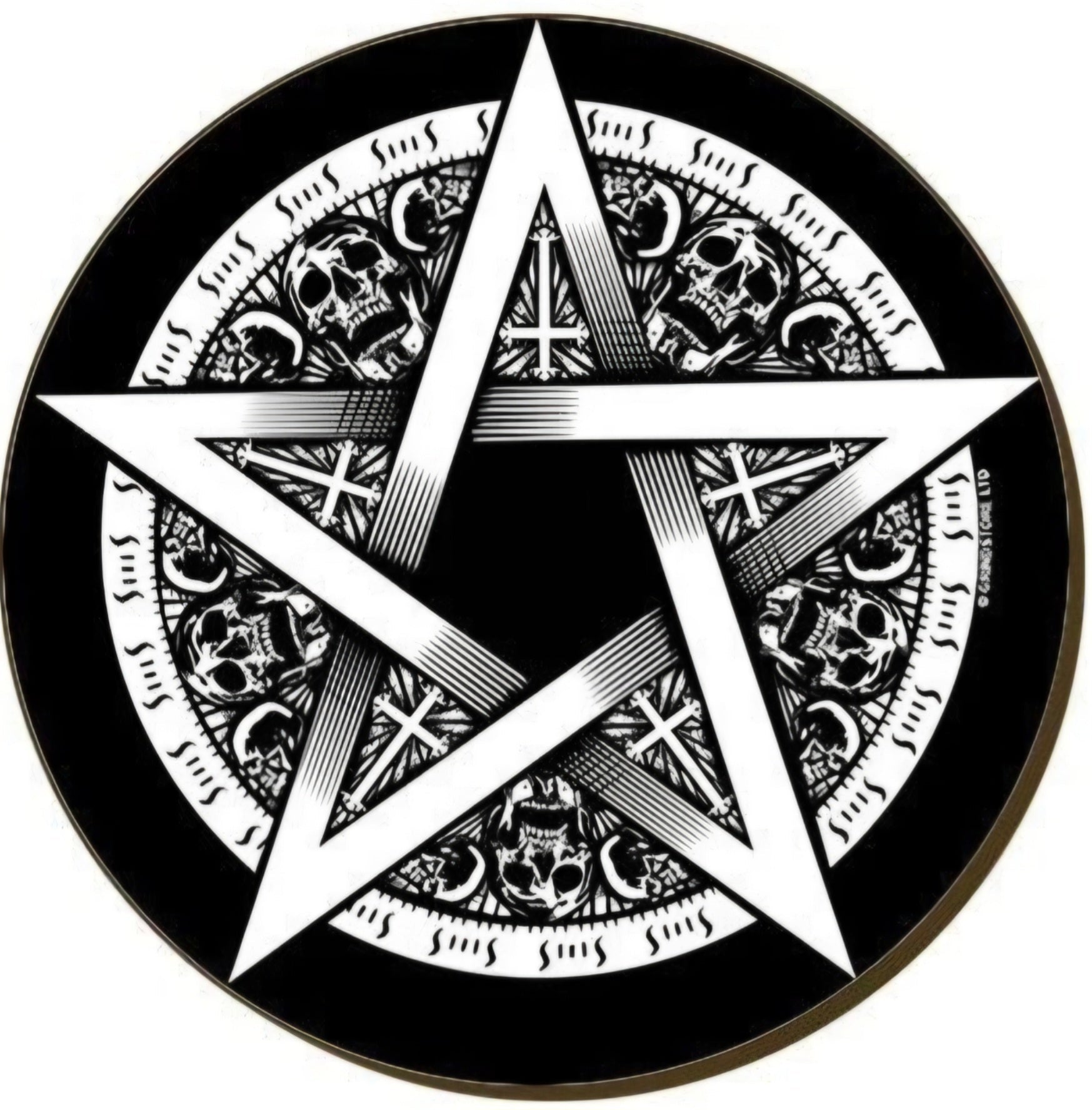 Pentagram 4 Piece Gothic Cork Backed Coaster Set - Rockinredfox