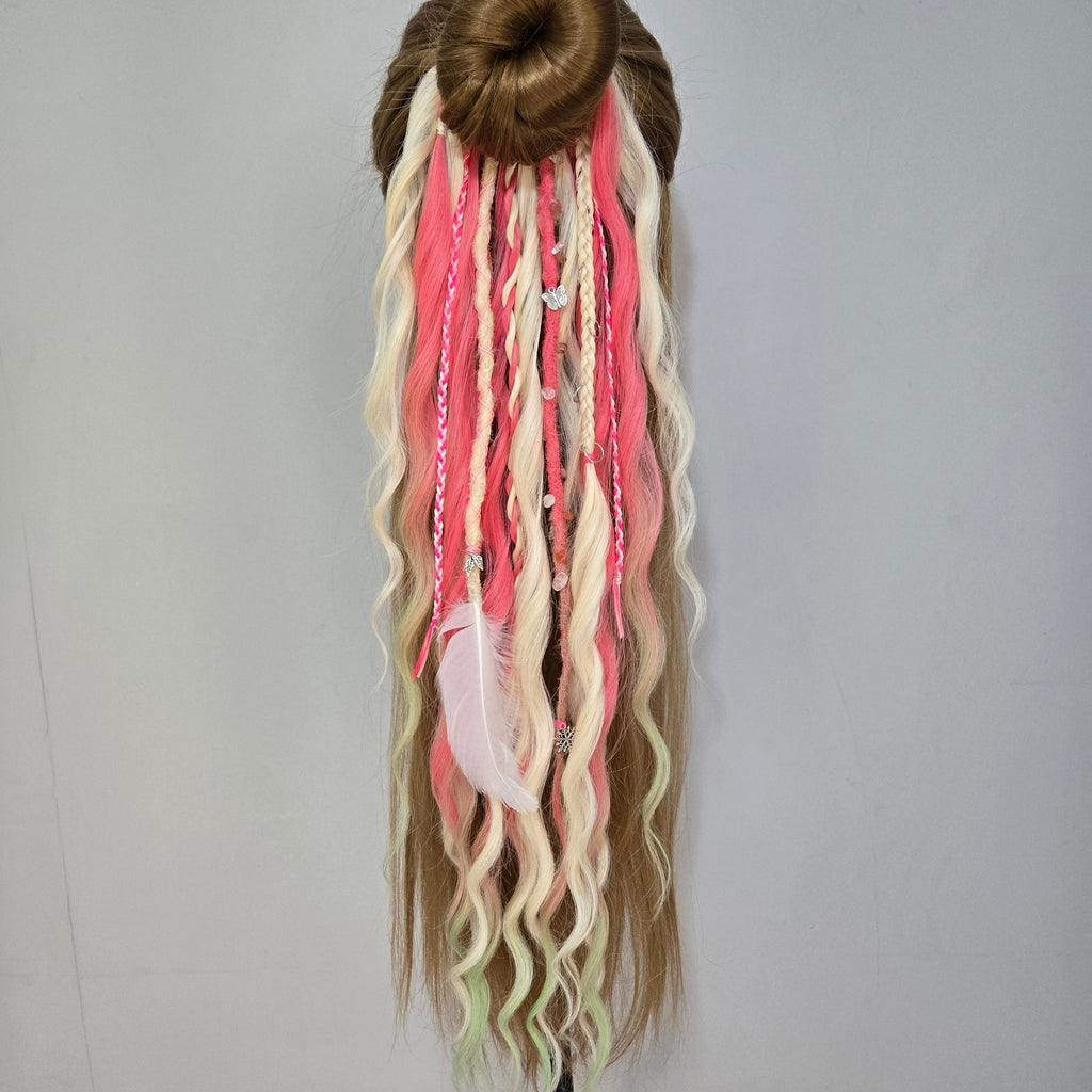 Pixie Bloom Wavy Dread Bobble 24 Inch Synthetic Hair Tie - Rockinredfox