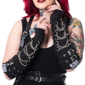 Poizen Industries Arch Armwarmers Black Chain Buckle Gothic Punk - Rockinredfox