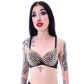 Poizen Industries Cone Stud Bra Black Spiked Alternative Bra Top - Rockinredfox