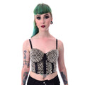 Poizen Industries Corset Spike Bra Black Studded Punk Crop Top - Rockinredfox