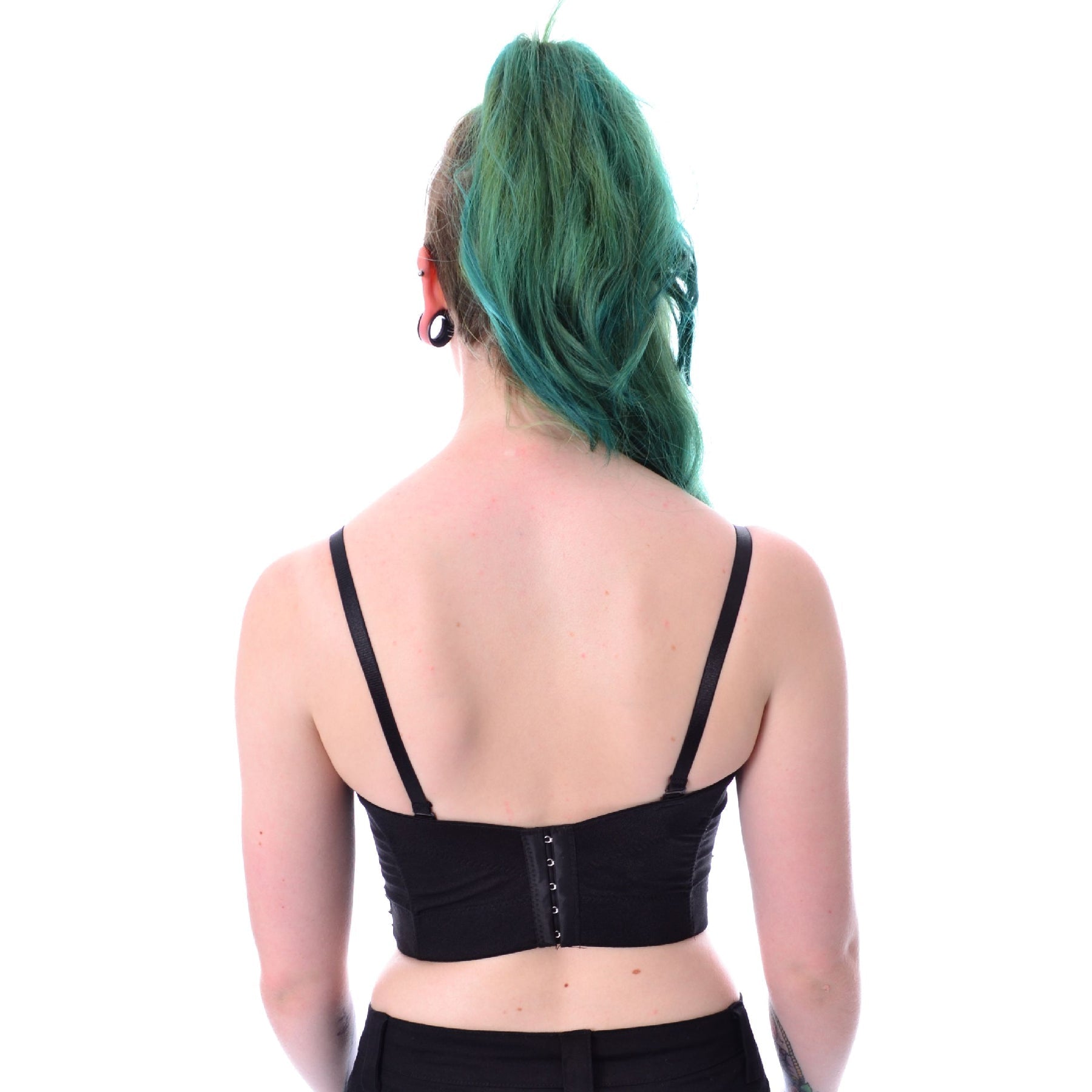 Poizen Industries Corset Spike Bra Black Studded Punk Crop Top - Rockinredfox