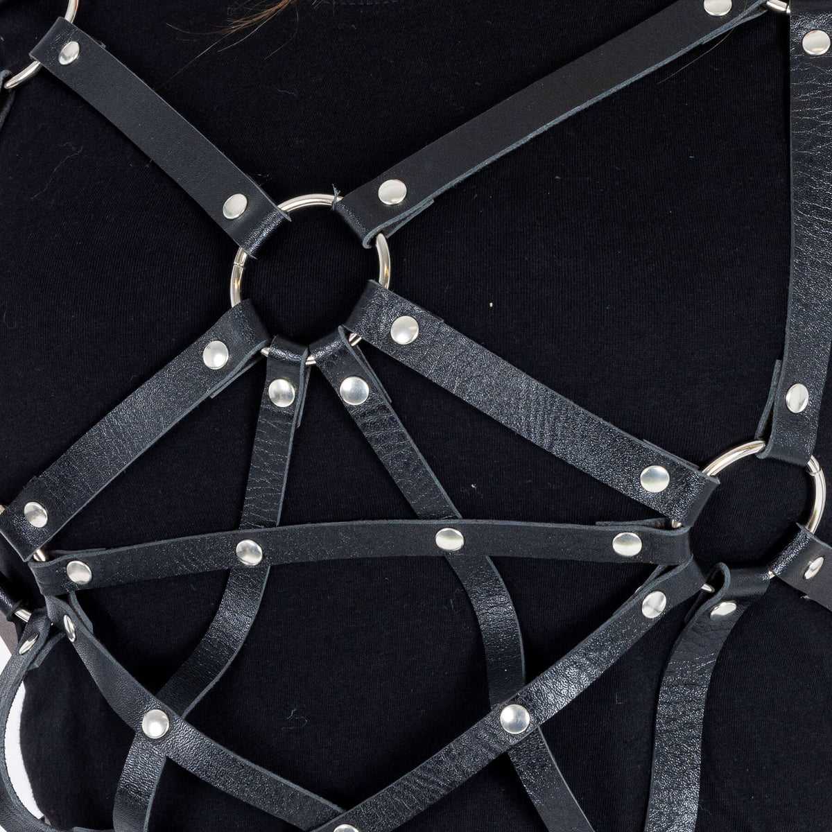 Poizen Industries Cursed Harness Black Pentagram Gothic Body Harness - Rockinredfox