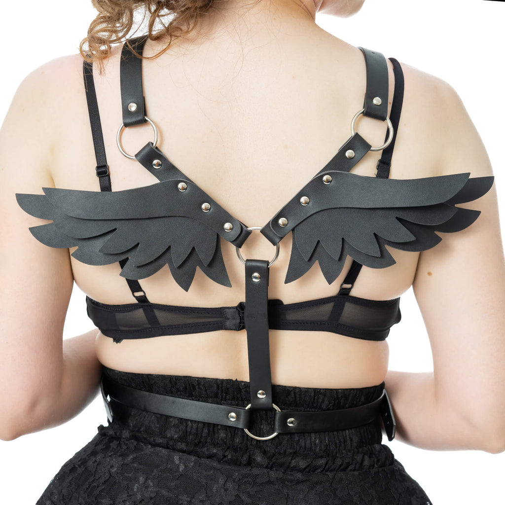 Poizen Industries Dark Angel Harness Black Winged Gothic Body Harness - Rockinredfox