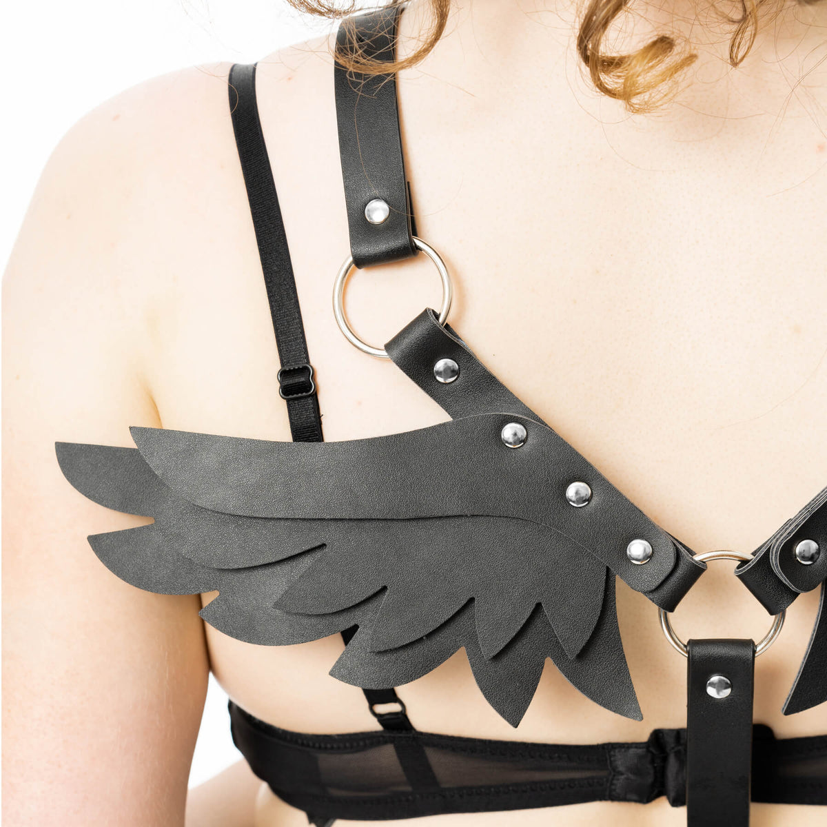 Poizen Industries Dark Angel Harness Black Winged Gothic Body Harness - Rockinredfox