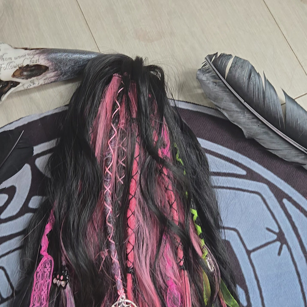 Pink Venom Claw Clip Hair Set 28 Inch Synthetic Hair Piece