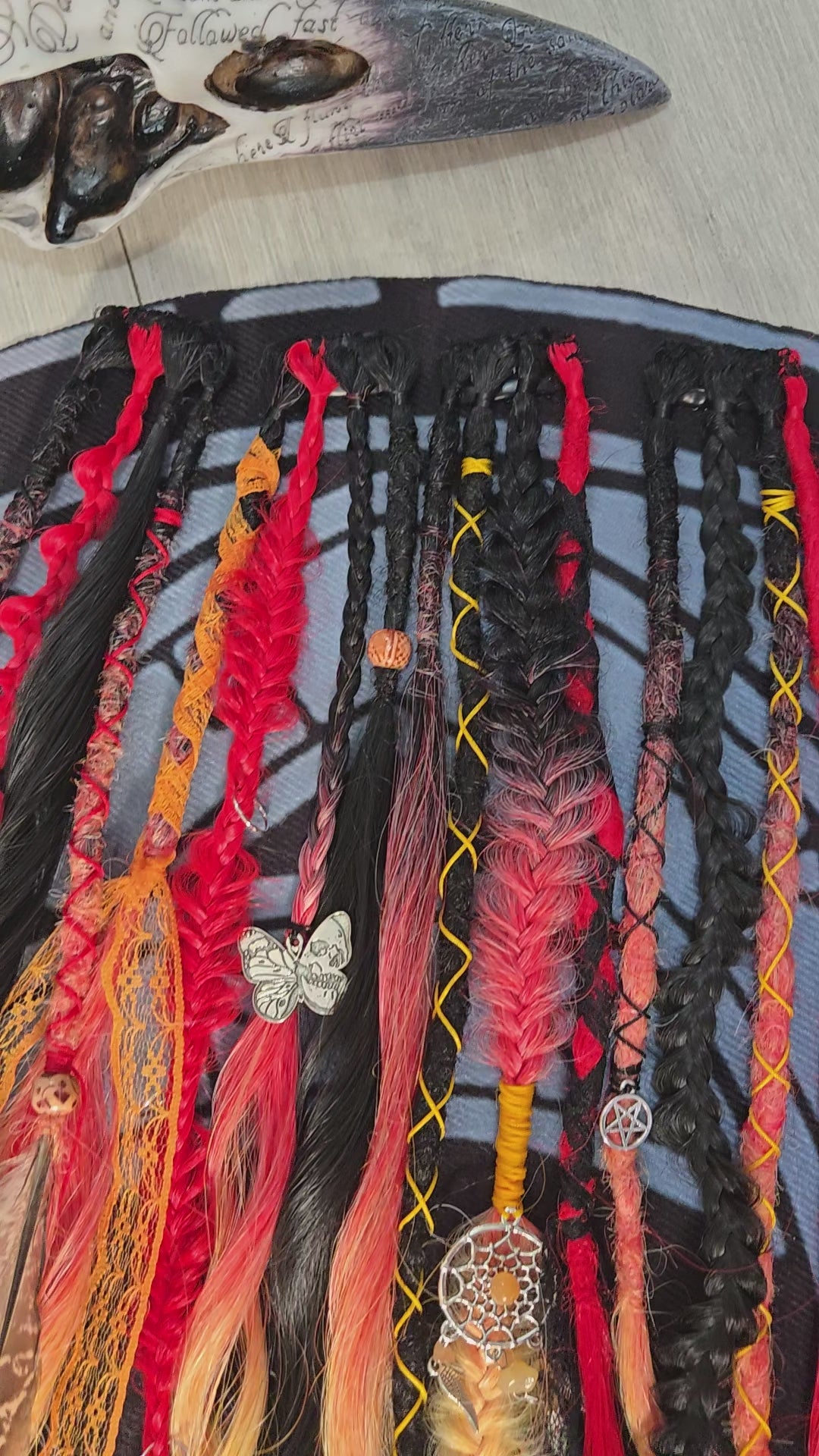 Fire Witch Clip In Dread Set 24 Inch Synthetic Hair Extensions