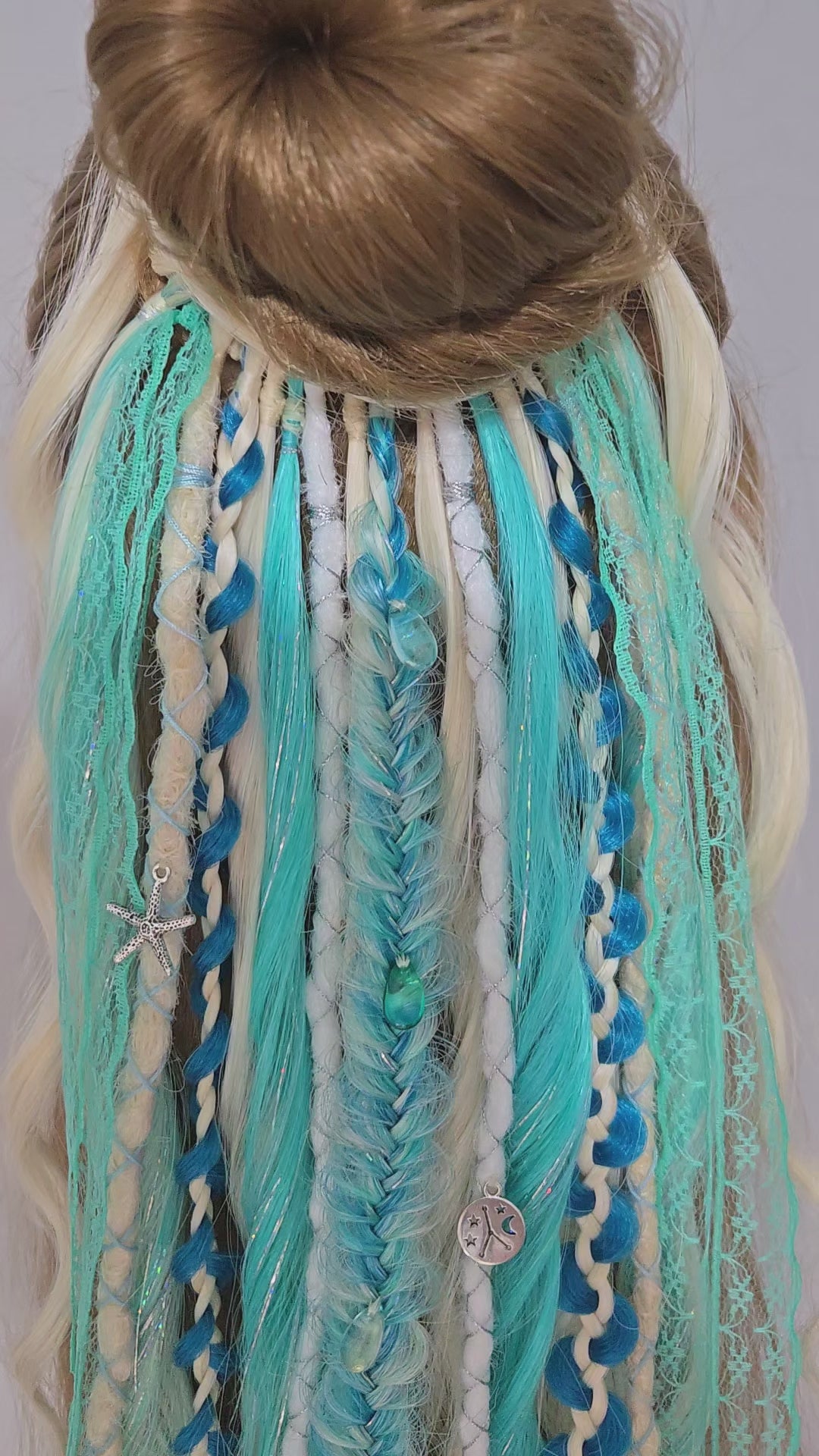 Moonlit Cancer Wavy Dread Bobble 24 Inch Synthetic Hair Tie