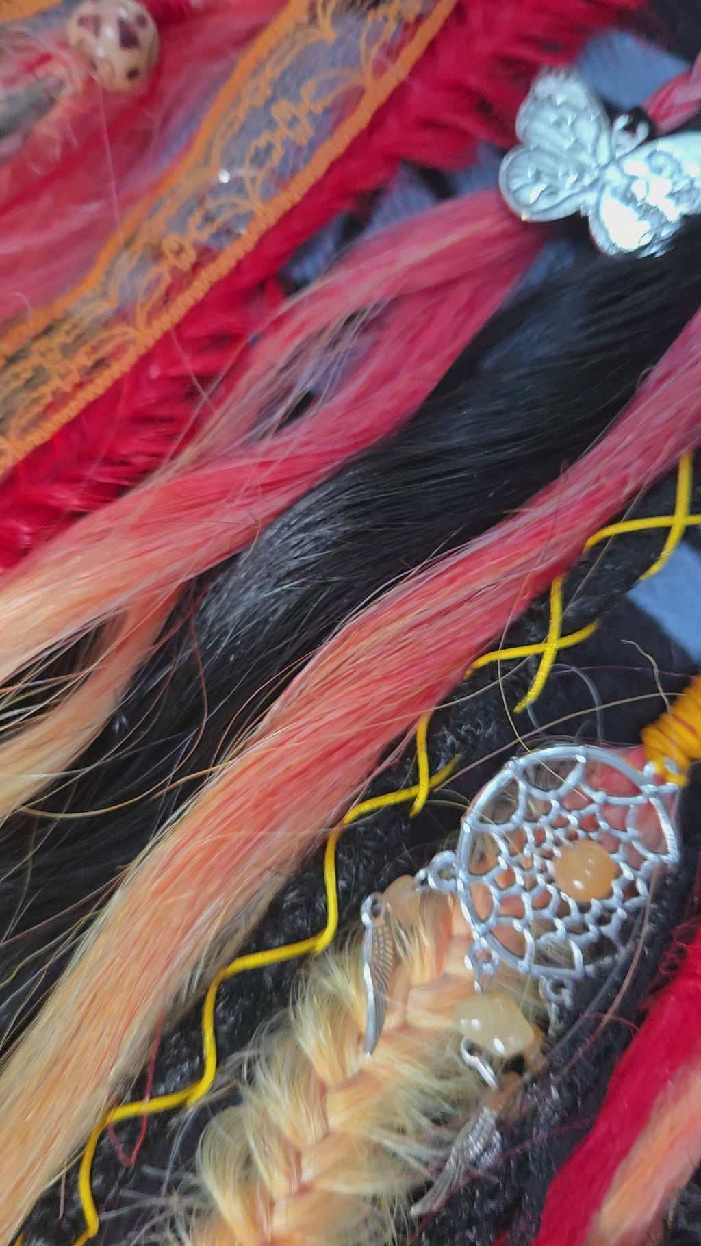 Fire Witch Clip In Dread Set 24 Inch Synthetic Hair Extensions