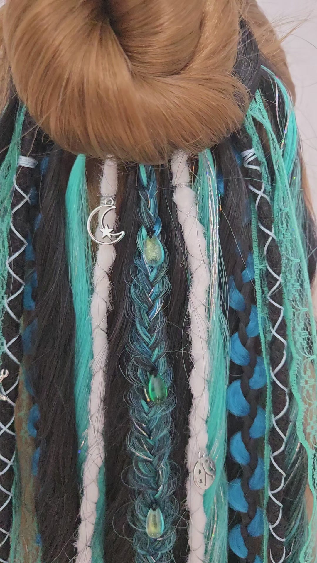 Midnight Cancer Wavy Dread Bobble 24 Inch Synthetic Hair Tie