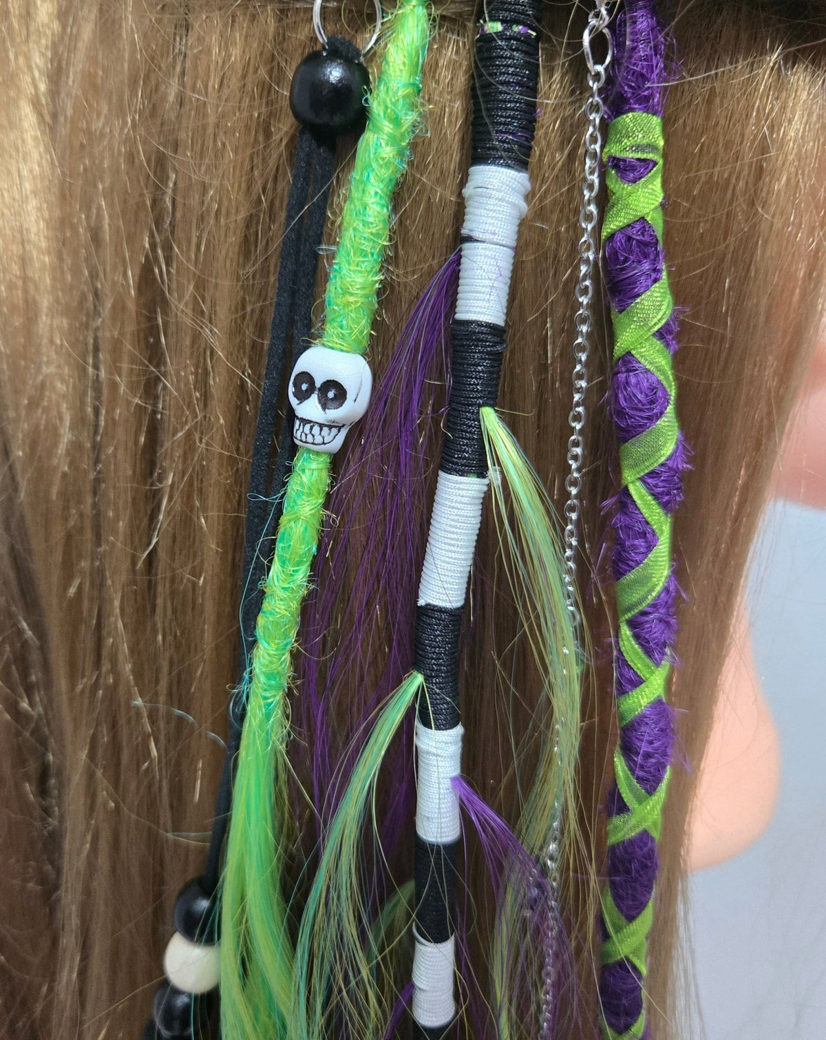 RavenDreadz 24 Inch Halloween Clip In Dreads & Synthetic Hair Extension - Rockinredfox