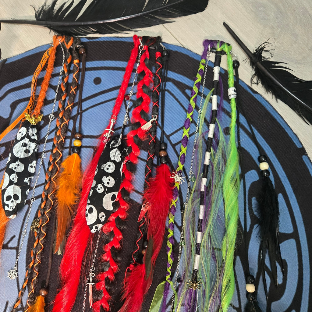RavenDreadz 24 Inch Halloween Clip In Dreads & Synthetic Hair Extension - Rockinredfox