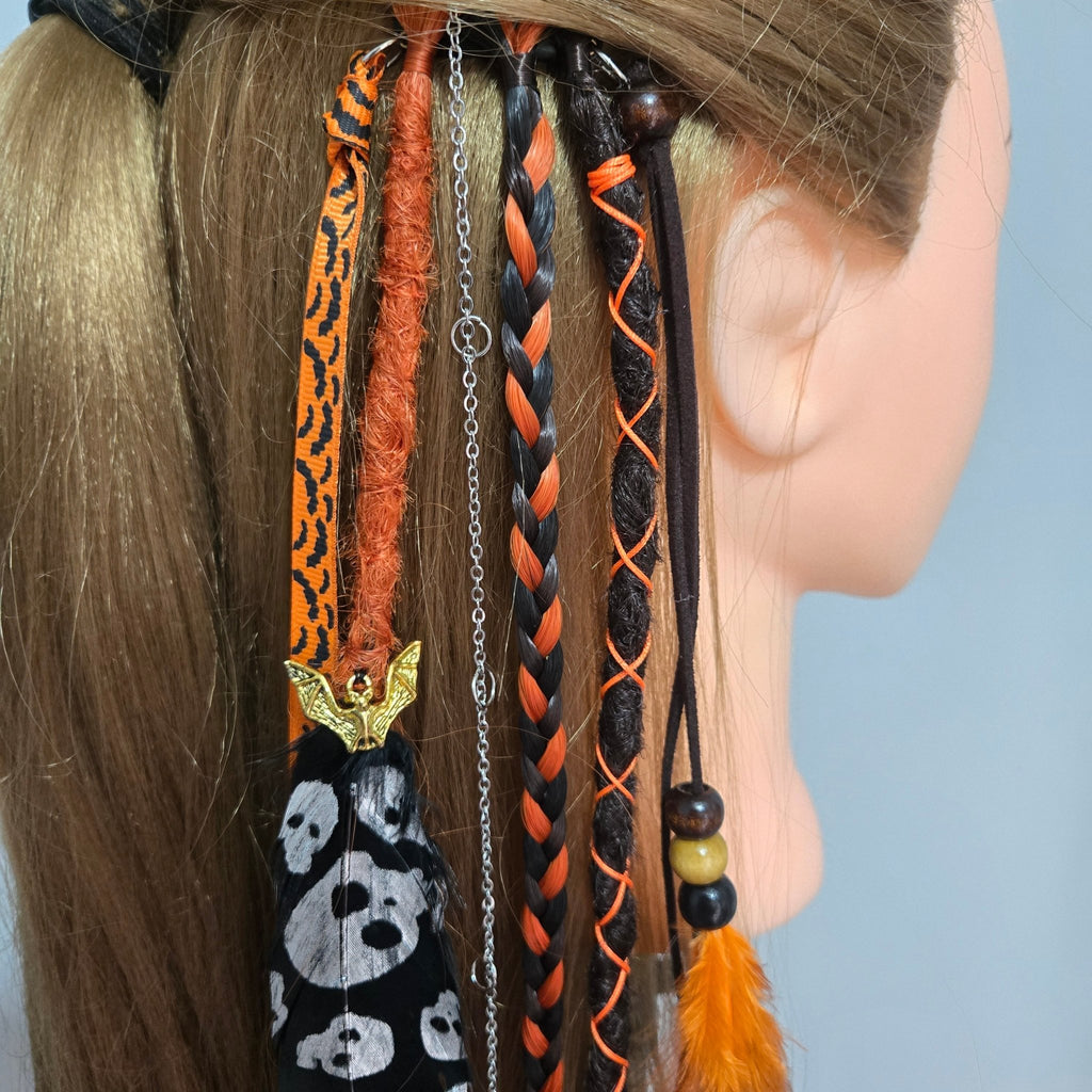 RavenDreadz 24 Inch Halloween Clip In Dreads & Synthetic Hair Extension - Rockinredfox