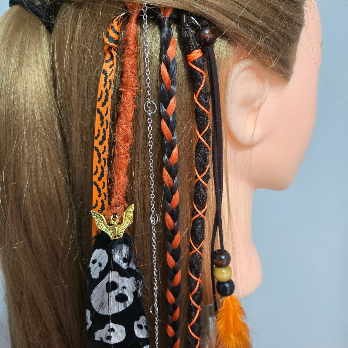 RavenDreadz 24 Inch Halloween Clip In Dreads & Synthetic Hair Extension - Rockinredfox