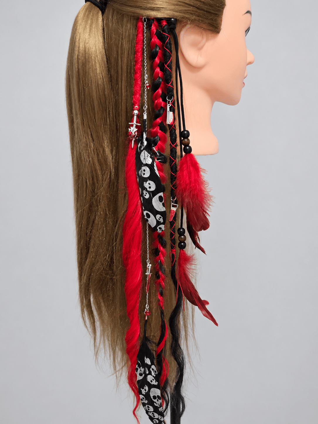 RavenDreadz 24 Inch Halloween Clip In Dreads & Synthetic Hair Extension - Rockinredfox