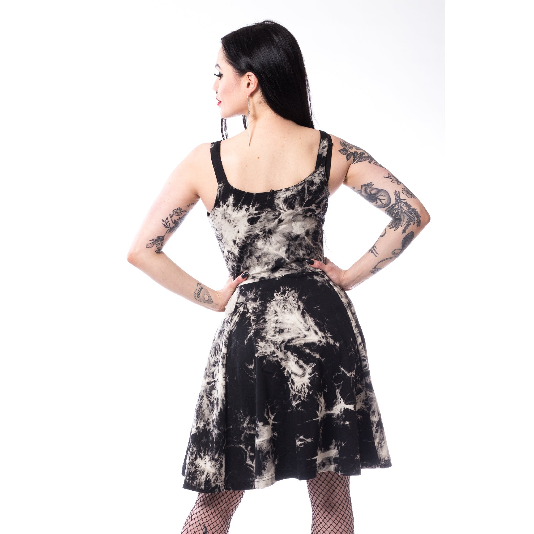 Chemical Black Malin Tie Dye Dress Black Alternative Midi Dress