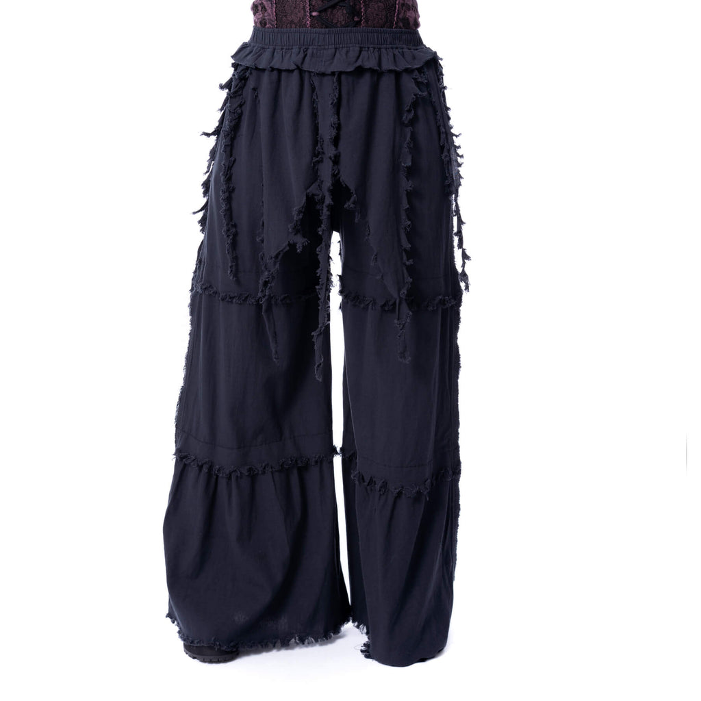Innocent Lifestyle Rainwoven Pants Black Wide Leg Alternative Trousers