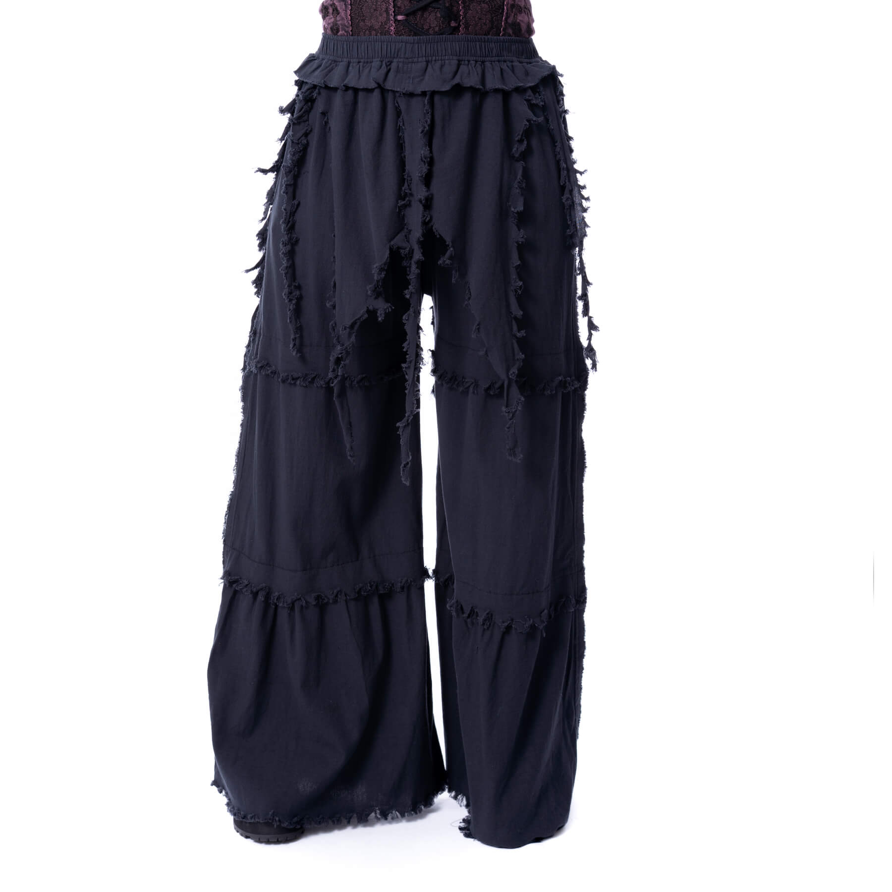 Innocent Lifestyle Rainwoven Pants Black Wide Leg Alternative Trousers