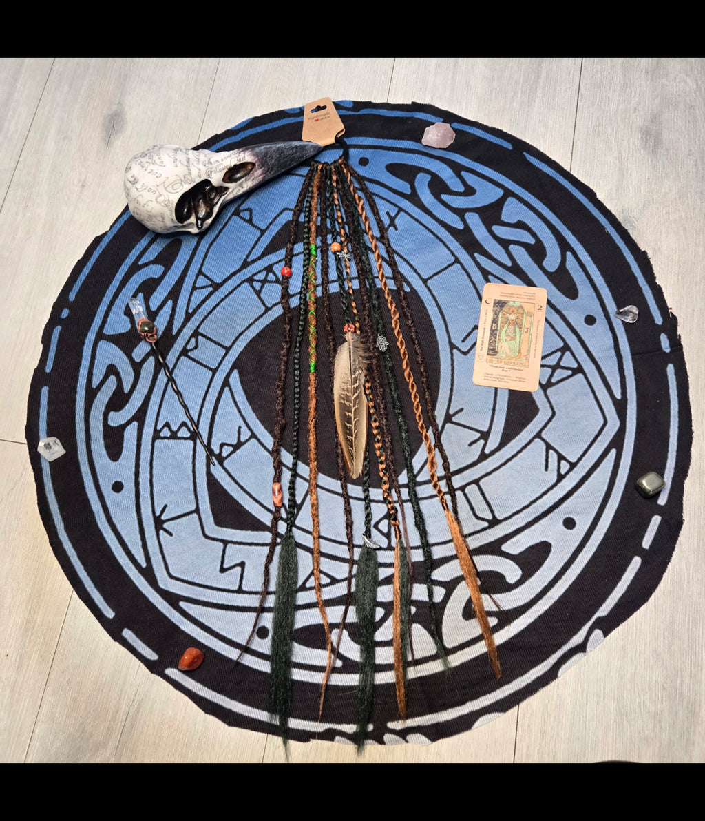 Forest Witch Dread Bobble – Handmade Synthetic Dread Hair Wrap | 10 Dreads & Braids | 24" Alternative Hair Accessory | RavenDreadz