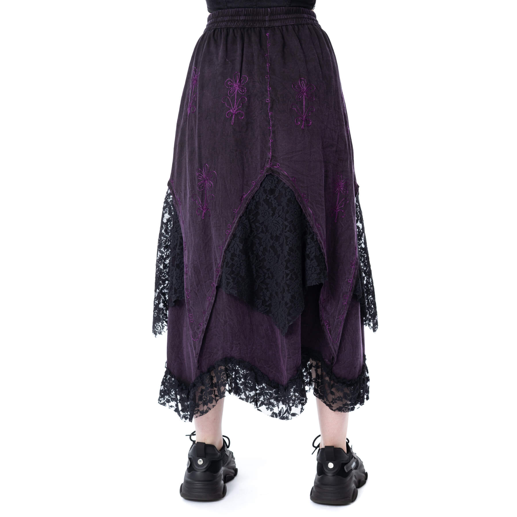 Innocent Lifestyle Solea Skirt Purple Stonewash Lace Maxi Skirt