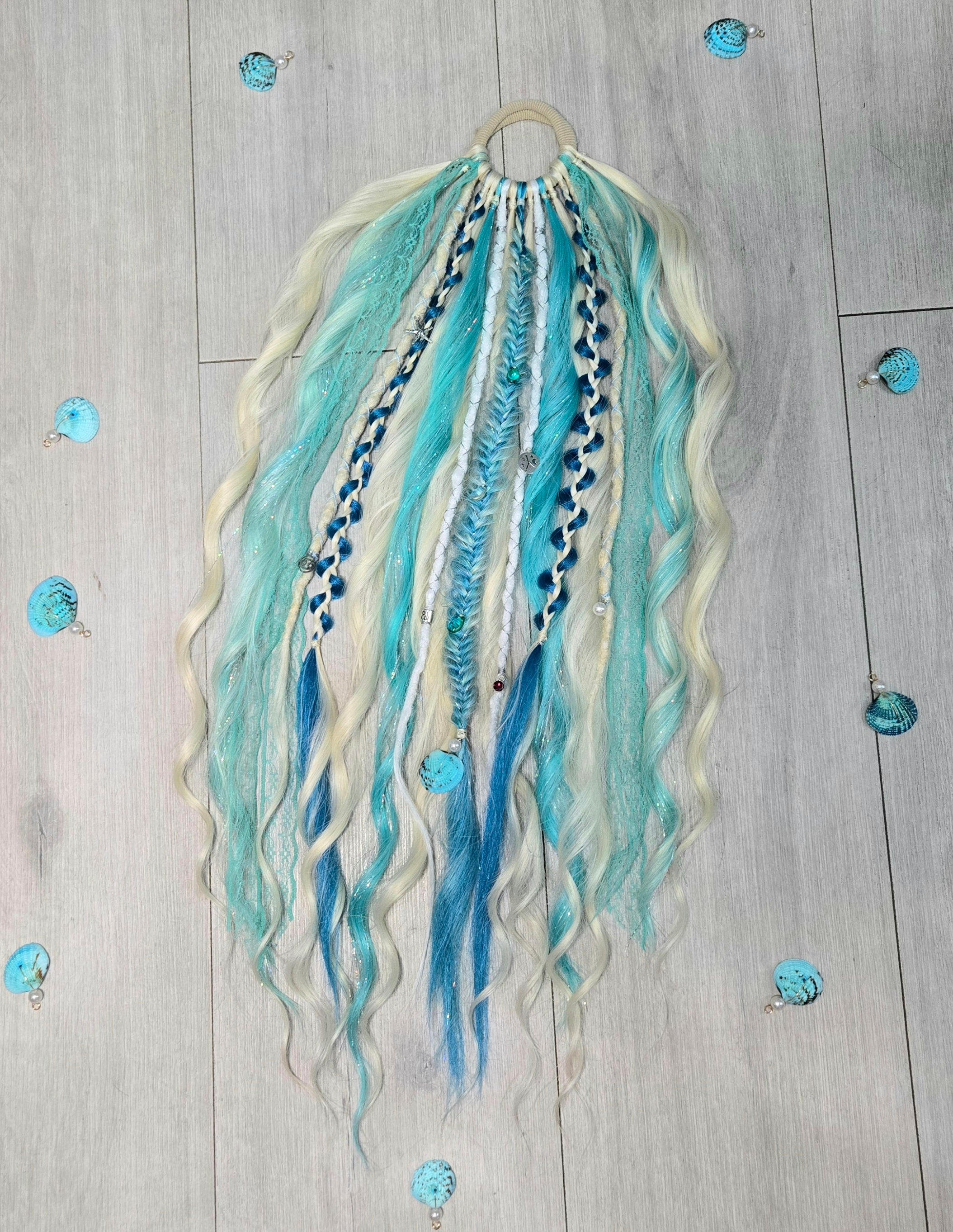 Moonlit Cancer Wavy Dread Bobble 24 Inch Synthetic Hair Tie