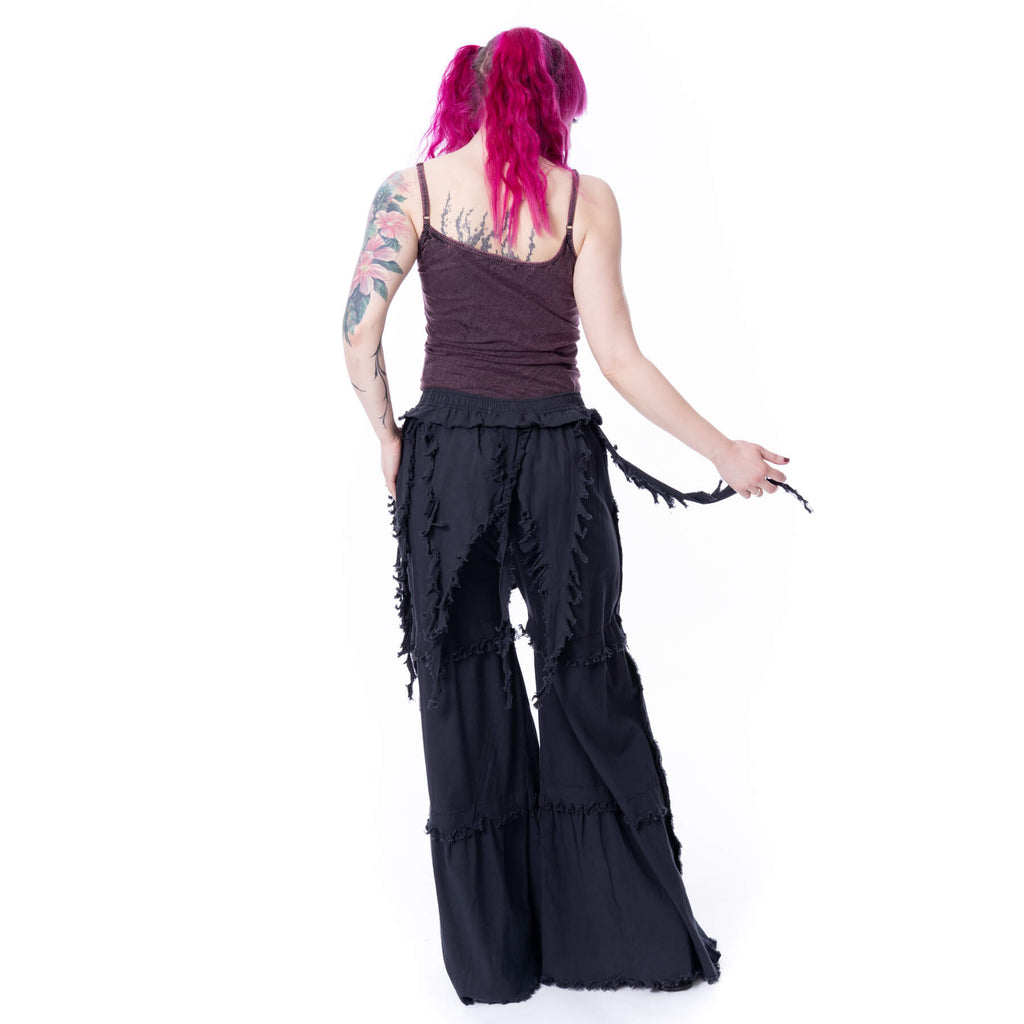 Innocent Lifestyle Rainwoven Pants Black Wide Leg Alternative Trousers