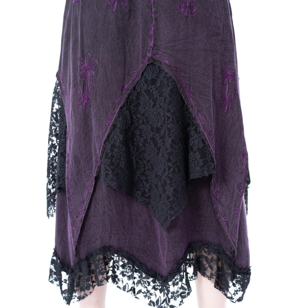 Innocent Lifestyle Solea Skirt Purple Stonewash Lace Maxi Skirt