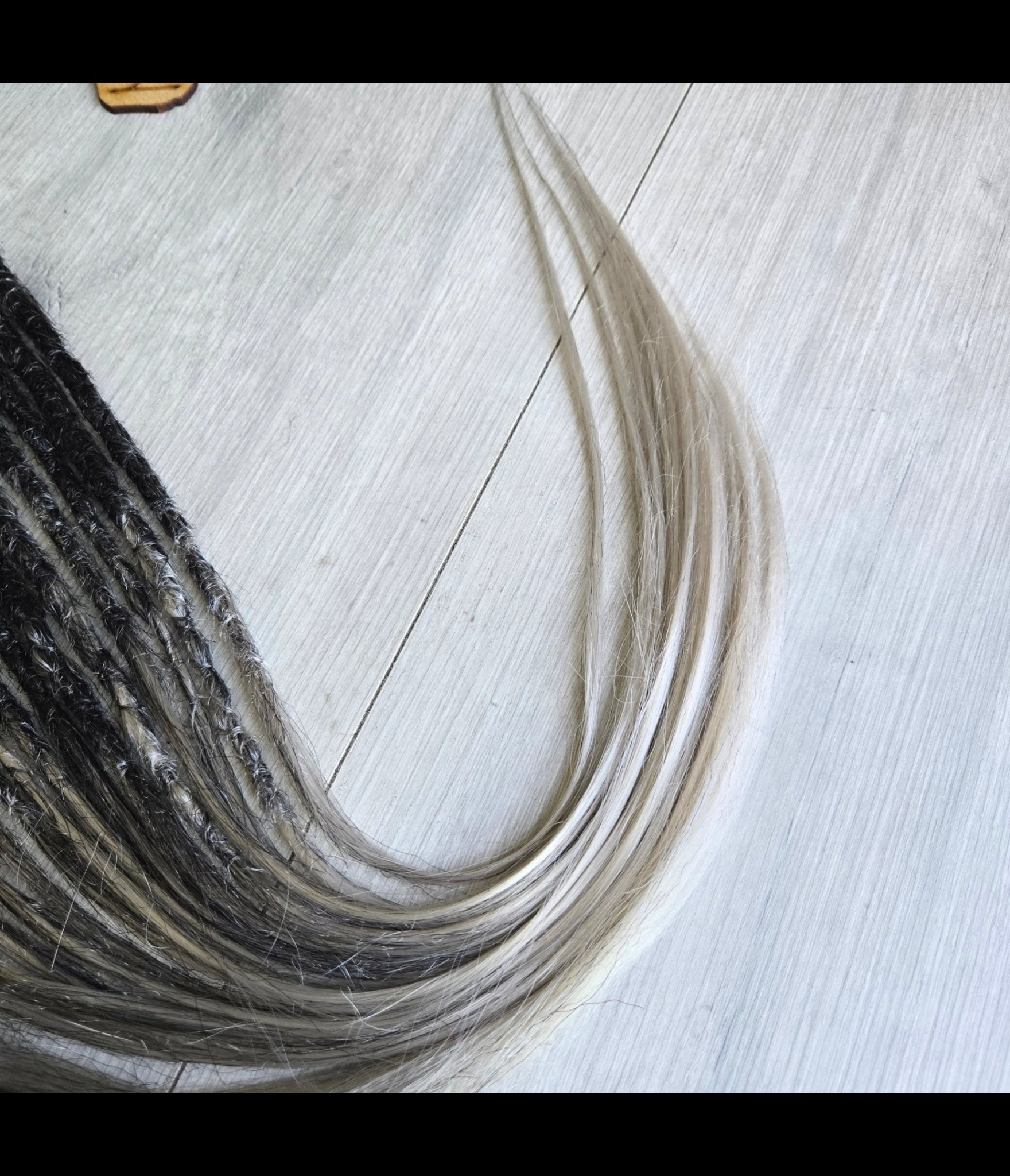 Shadow Ash Clip - In Dread Extensions – Black to Silver Ombre | Handmade Synthetic Dreads | Partial Set Available | RavenDreadz - Rockinredfox