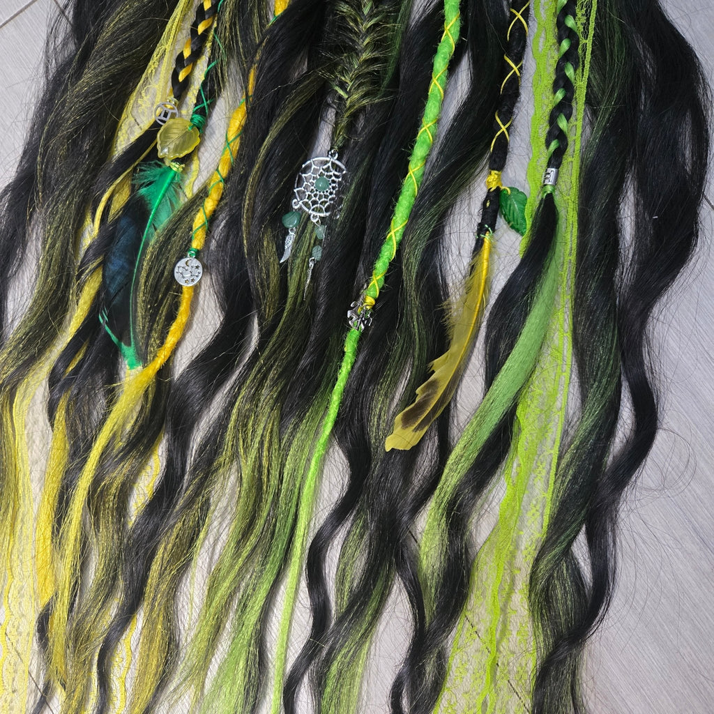 Shadow Gemini Wavy Dread Bobble 24 Inch Synthetic Hair Tie - Rockinredfox