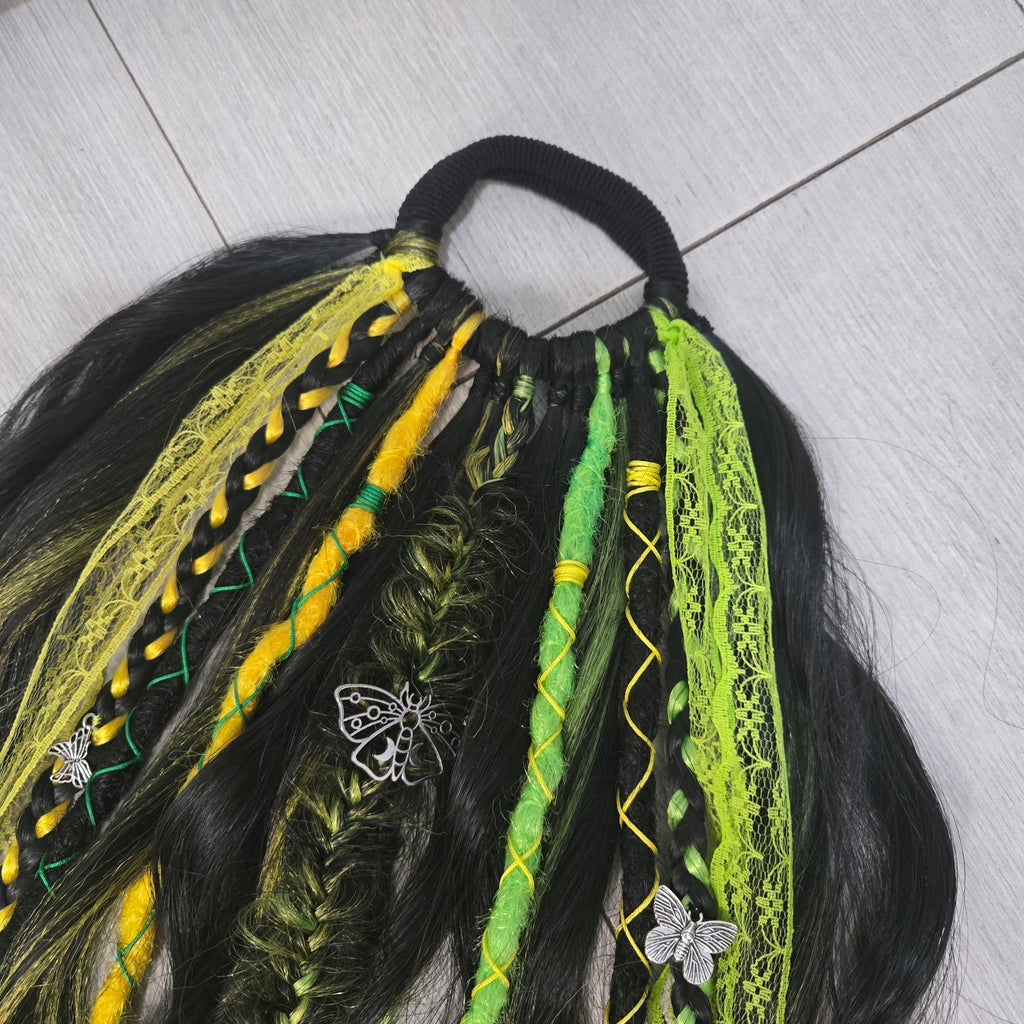 Shadow Gemini Wavy Dread Bobble 24 Inch Synthetic Hair Tie - Rockinredfox