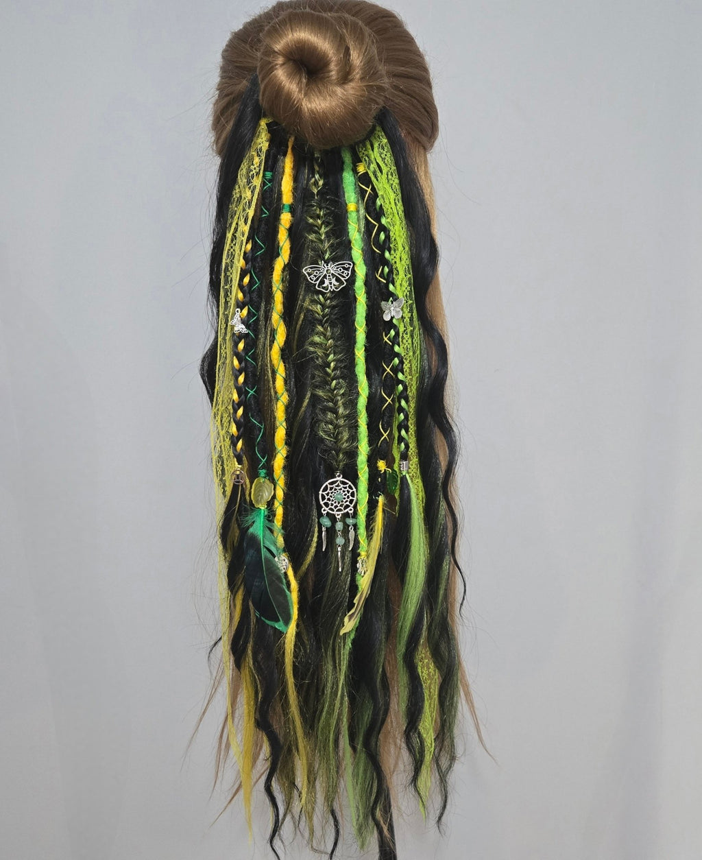 Shadow Gemini Wavy Dread Bobble 24 Inch Synthetic Hair Tie - Rockinredfox