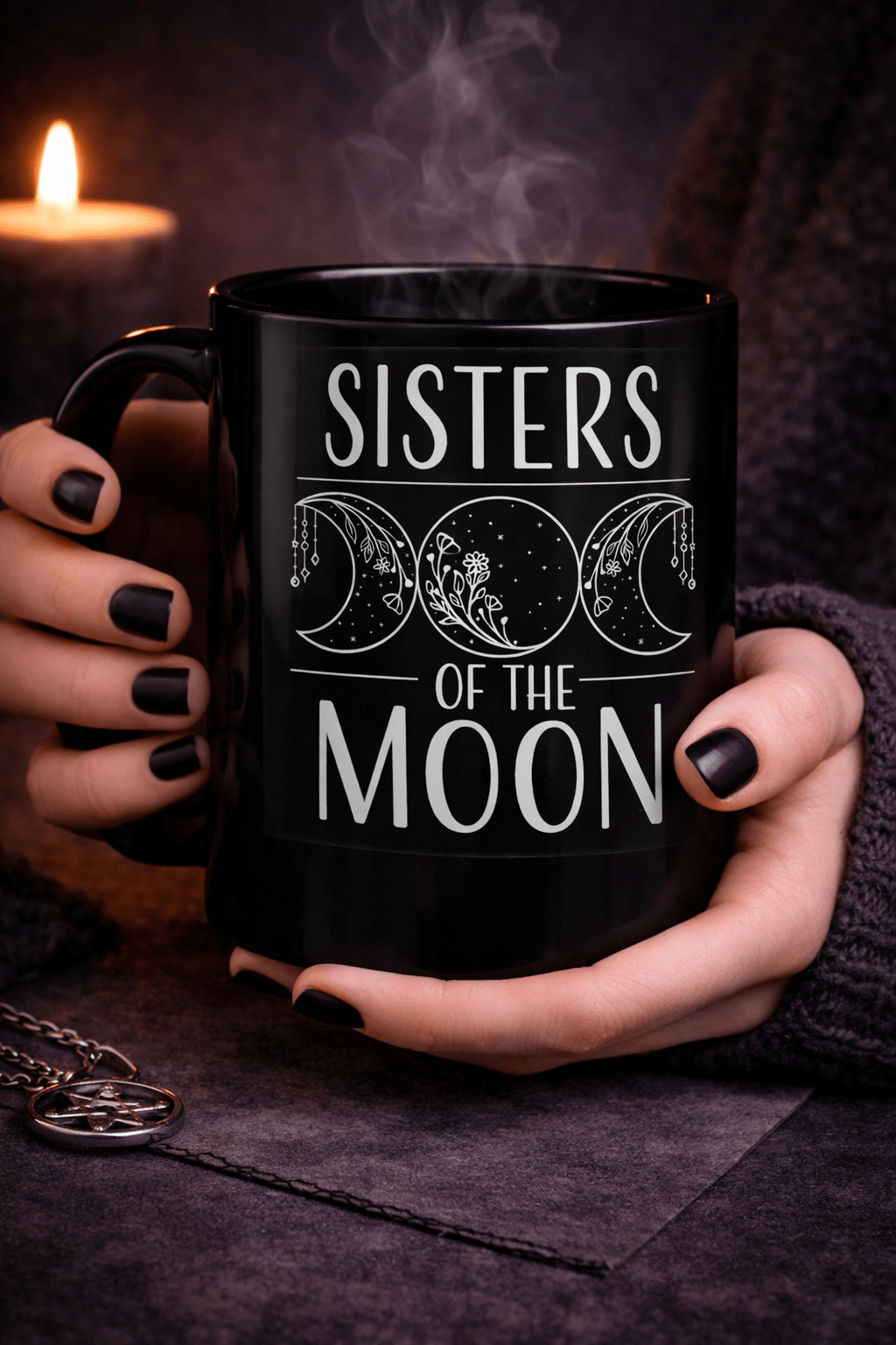 Sisters of the Moon Mug – Gothic Lunar Coffee Cup - Rockinredfox