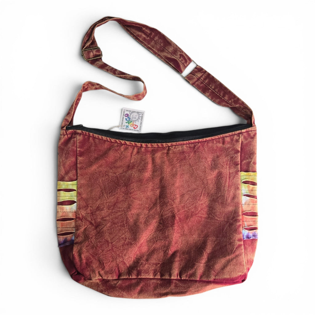 Slash & Embroidery Shoulder Bag - Rockinredfox