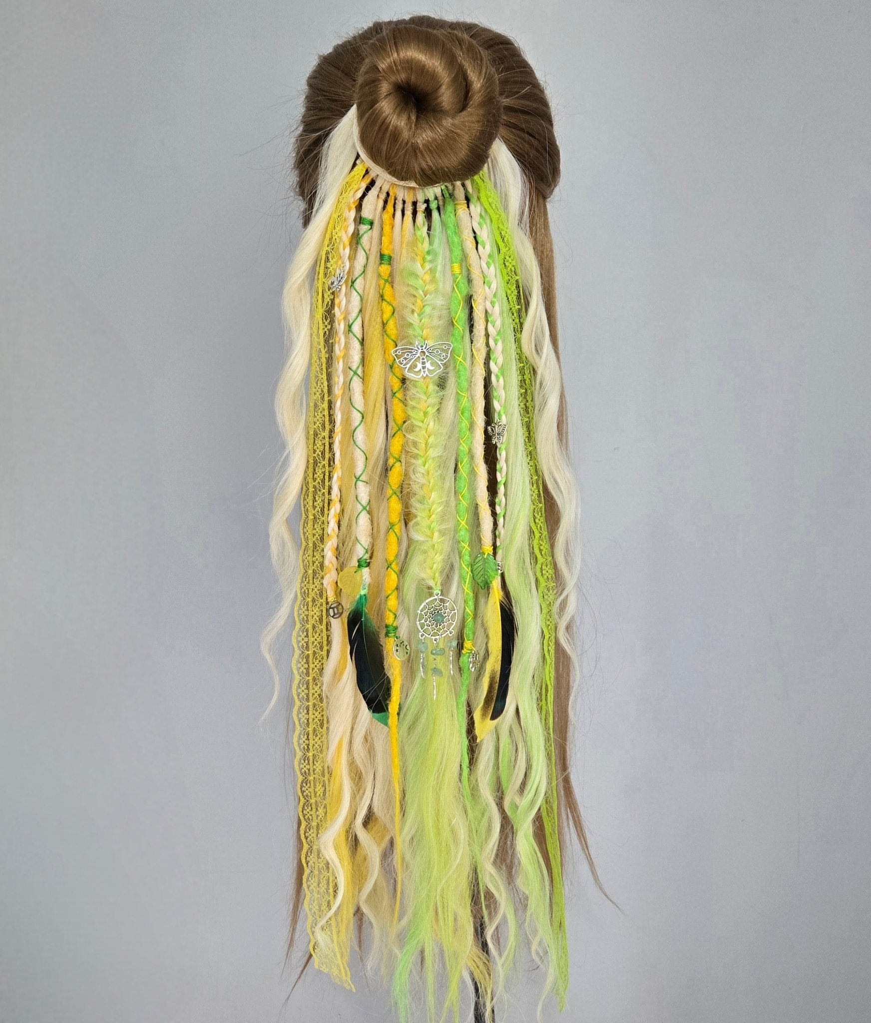 Sunlit Gemini Wavy Dread Bobble 24 Inch Synthetic Hair Tie - Rockinredfox