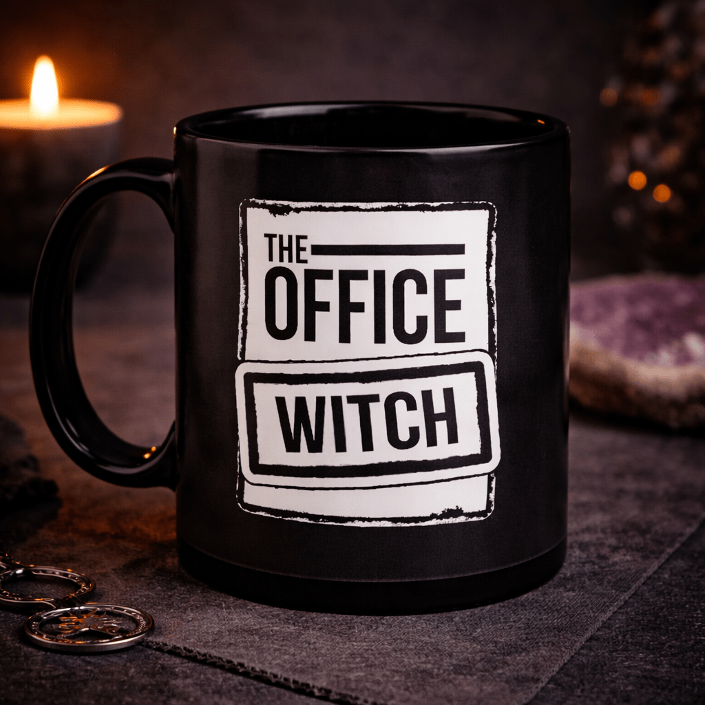 The Office Witch Mug – Funny Gothic Black Coffee Cup - Rockinredfox